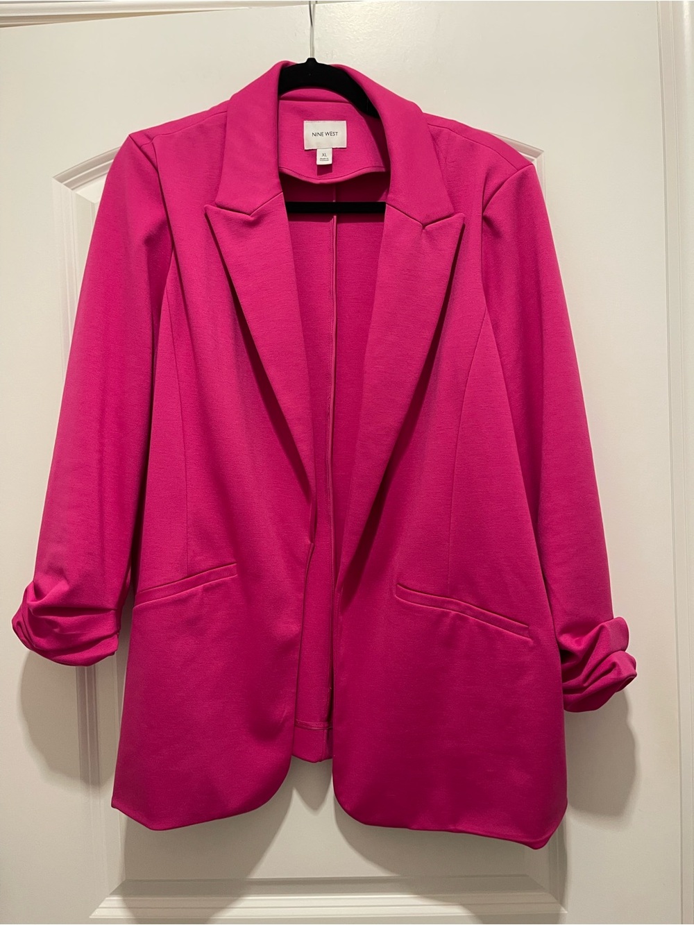 Nine West Vibrant Fuchsia Open-Front Blazer
